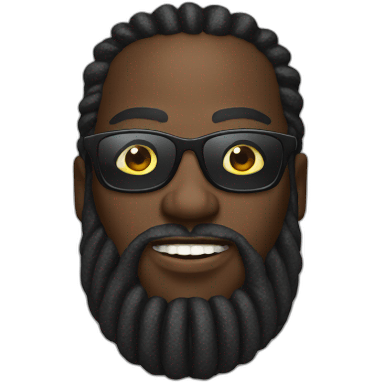 Big Black man long dread sun glasses emoji