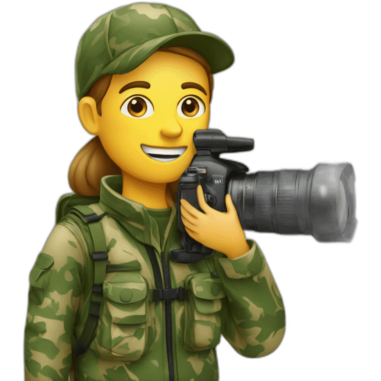 wildlife photographer with camo emoji