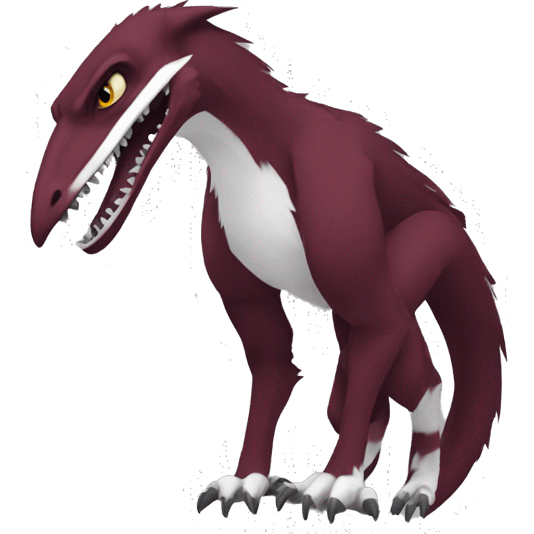 Maroon Edgy Sergal-raptor emoji