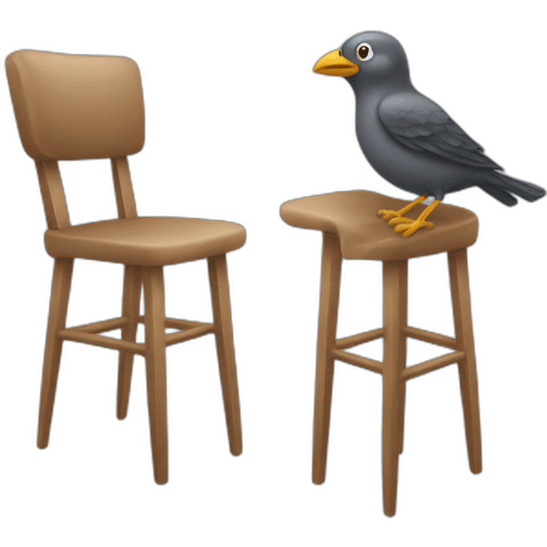 bird standing on a chair emoji