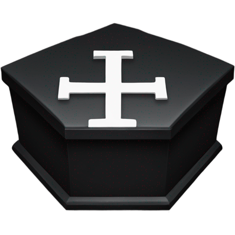 a black coffin with a cross emoji