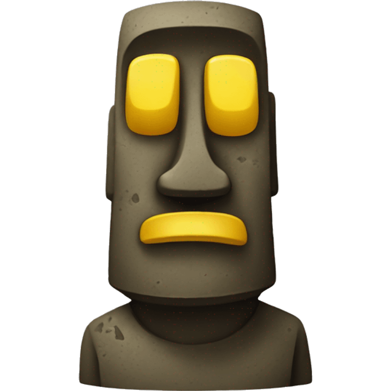 moai emoji whit yellow face emoji