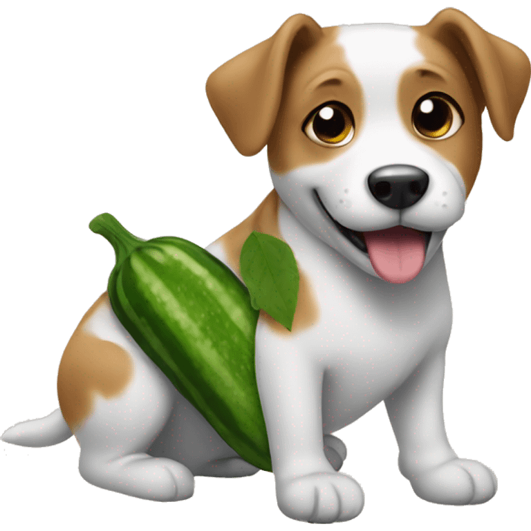 Dog with a cucumber  emoji