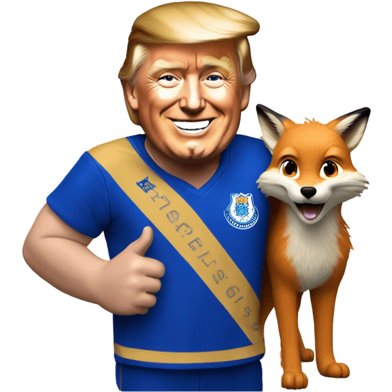 Donald trump as a Leicester supporter with fox  emoji