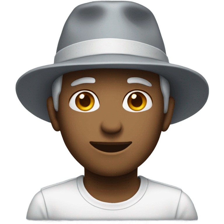 classic emoji face semi ángel with a grey hat emoji