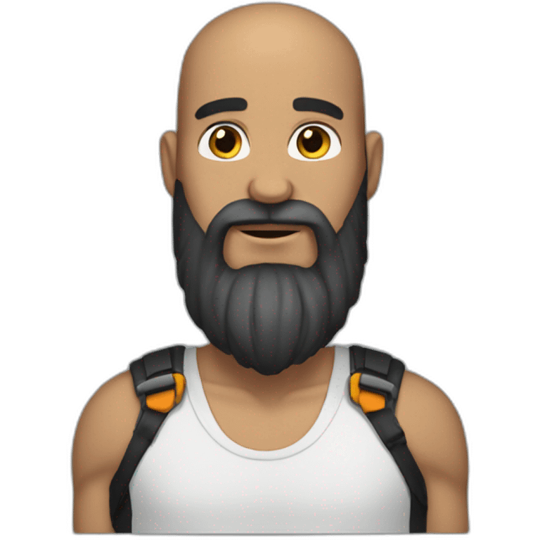 no hair man with long beard and wearing viper emoji