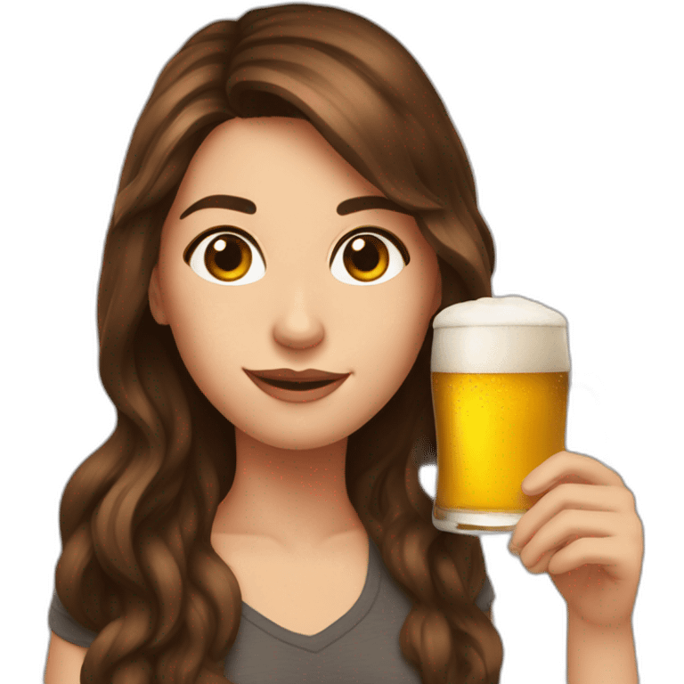 Brown hair 2023 Laura and her beer emoji