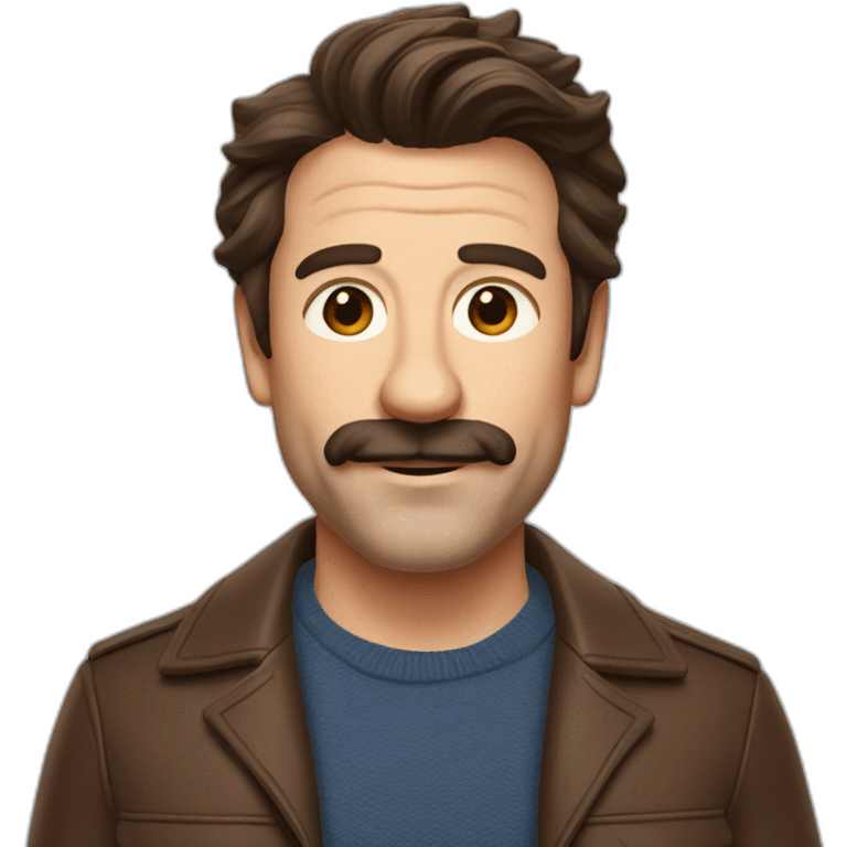 Ted lasso head brown hair emoji