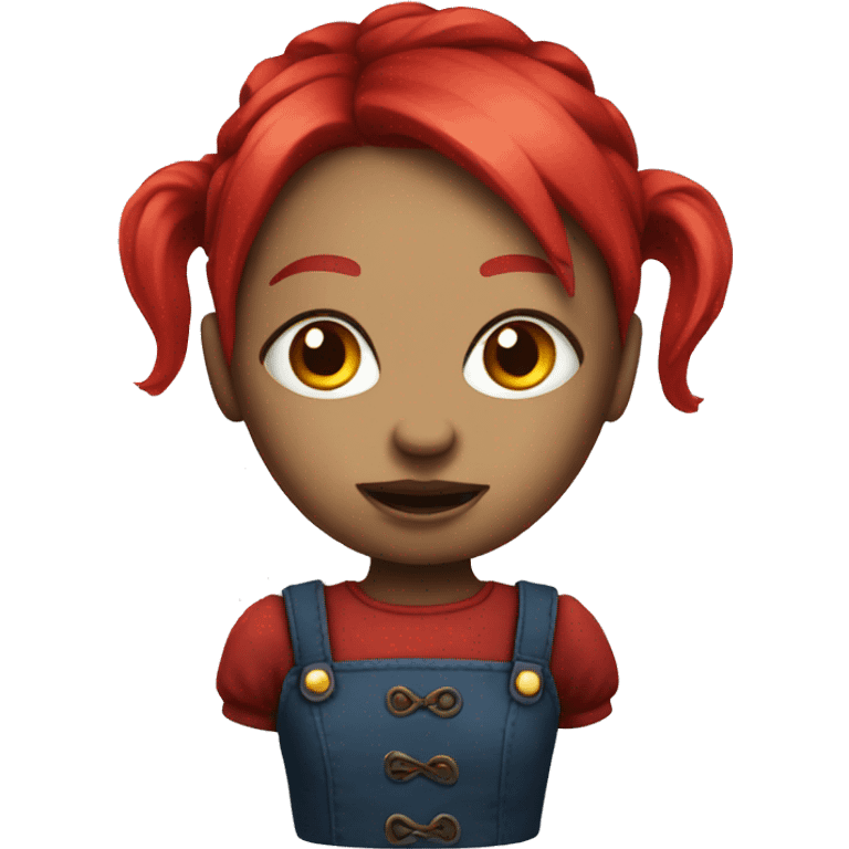 Scary doll with red pigtails emoji