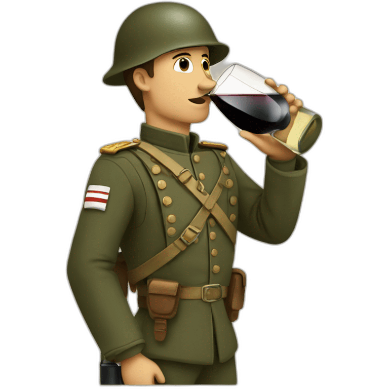 french soldier drinking wine emoji