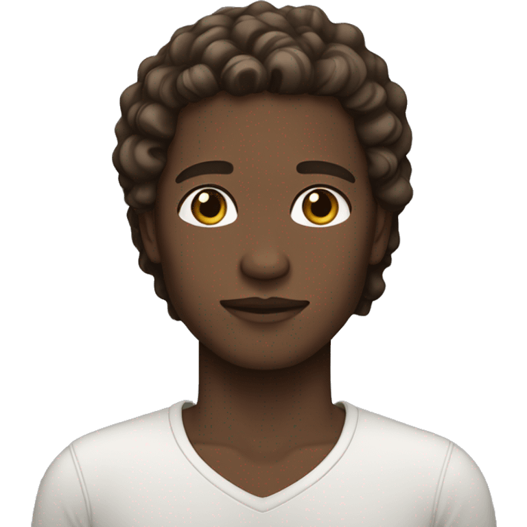 Person whit brown eyes, white skin, and wavy and brown hair and a long hair  emoji