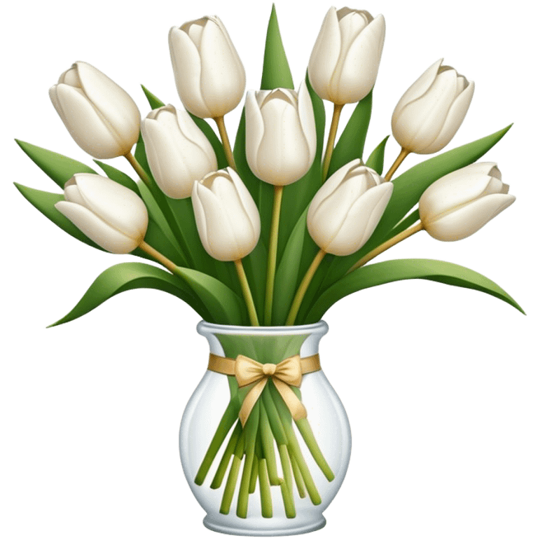 white tulip bouquet  emoji