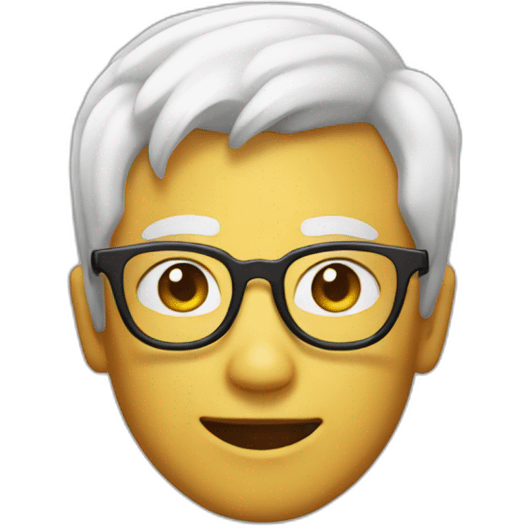 smirk emoji with glasses and white short hair  emoji