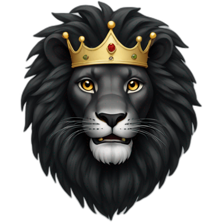 black Lion with crown emoji