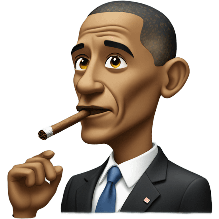 Obama smoking a cigar  emoji