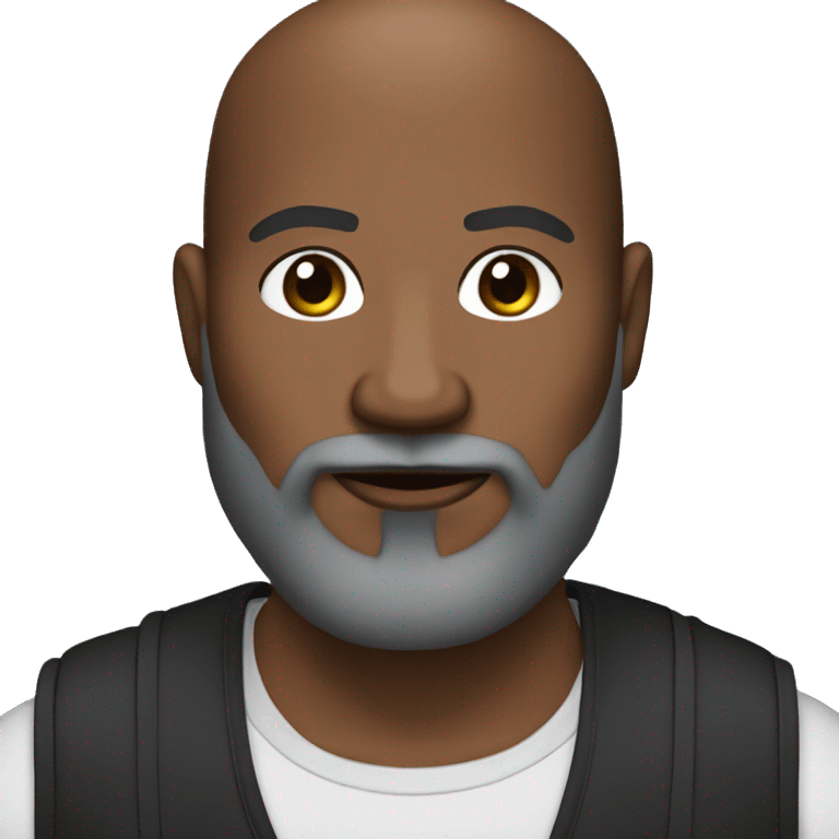 fifty year old black male with black beard and black crop top emoji