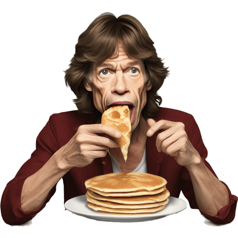 Mick jagger eating pancakes emoji