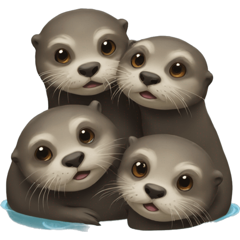 Three ill otters emoji