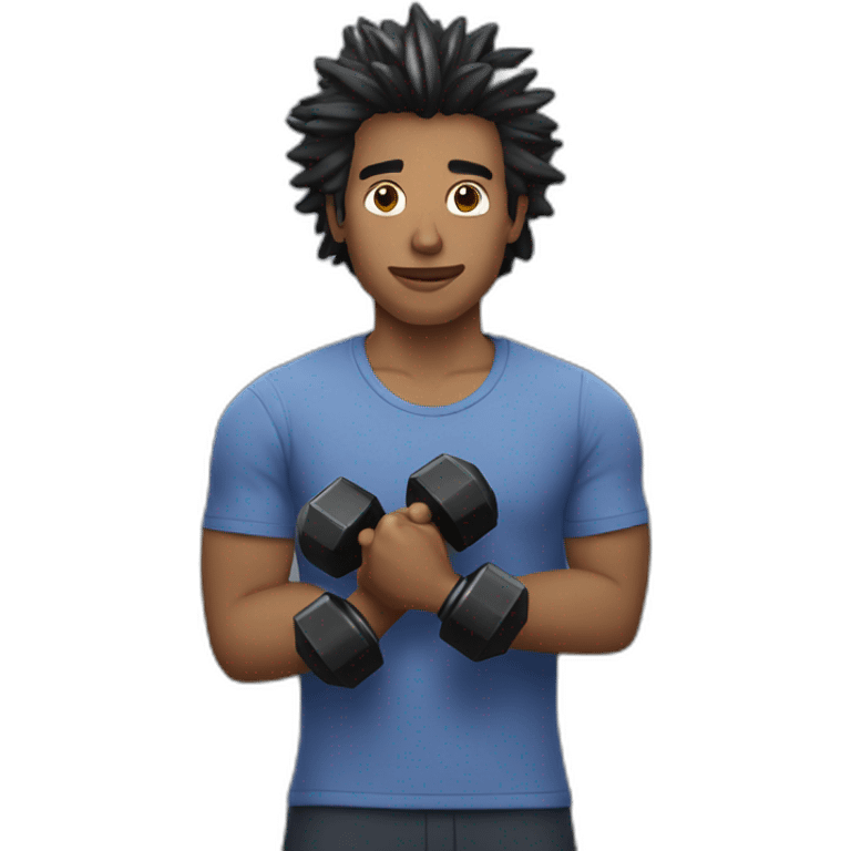 Men the cure with dumbells emoji