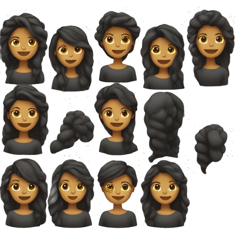 Mujer pelo largo negro liso  emoji