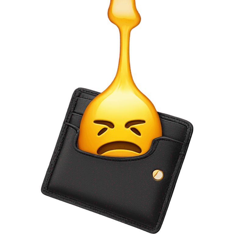 solana logo dripping into a wallet emoji