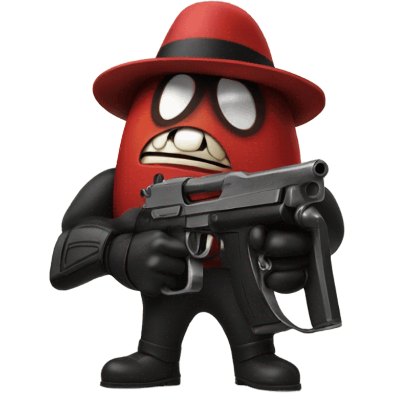 Killer bean with gun  emoji