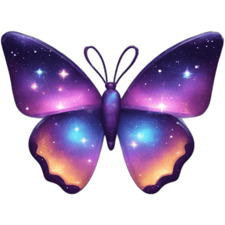 Shiny Glossy Glittery Sparkly Nebula Galaxy Crystal Butterfly emoji