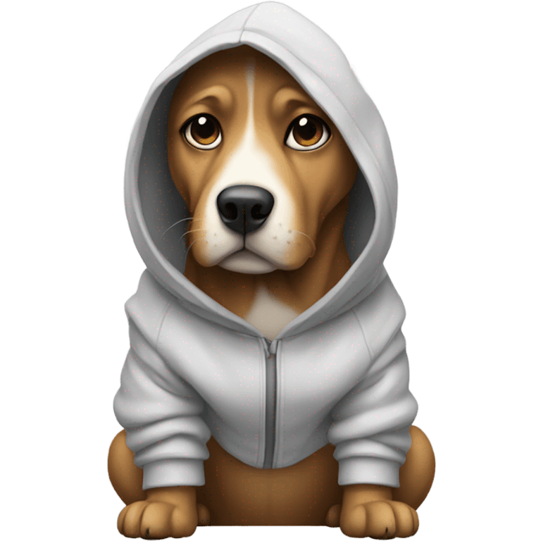 Dog wearing a hoodie emoji