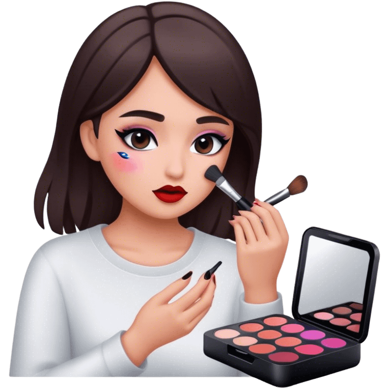 Girl doing makeup  emoji