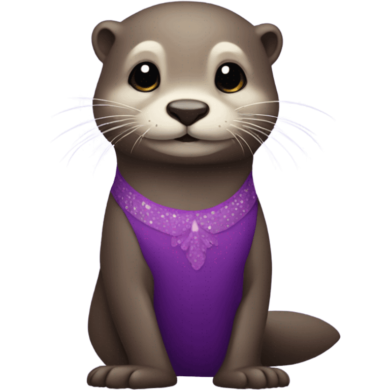 
Otter with a purple dress emoji