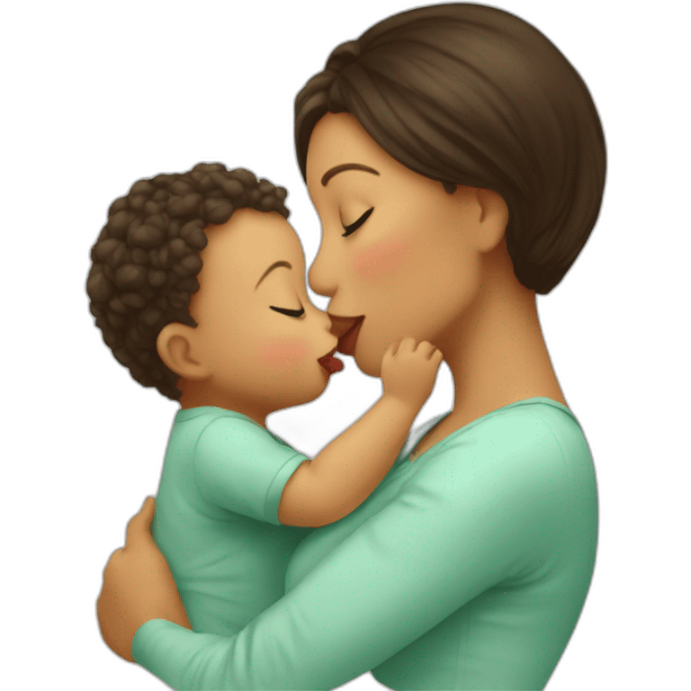 baby kissing mommy emoji