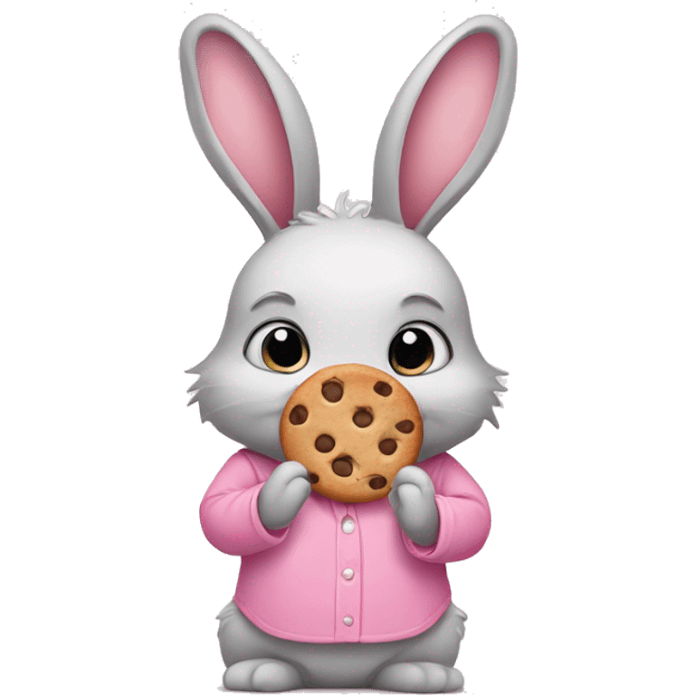 Bunny wearing shirt pink with cookies emoji