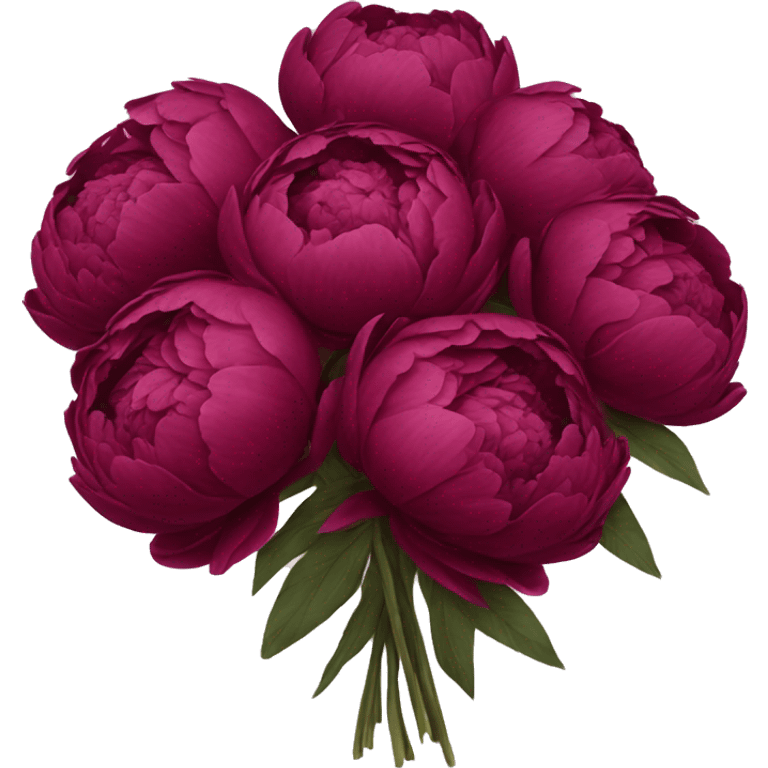 Big bouquet of burgundy peonies  emoji