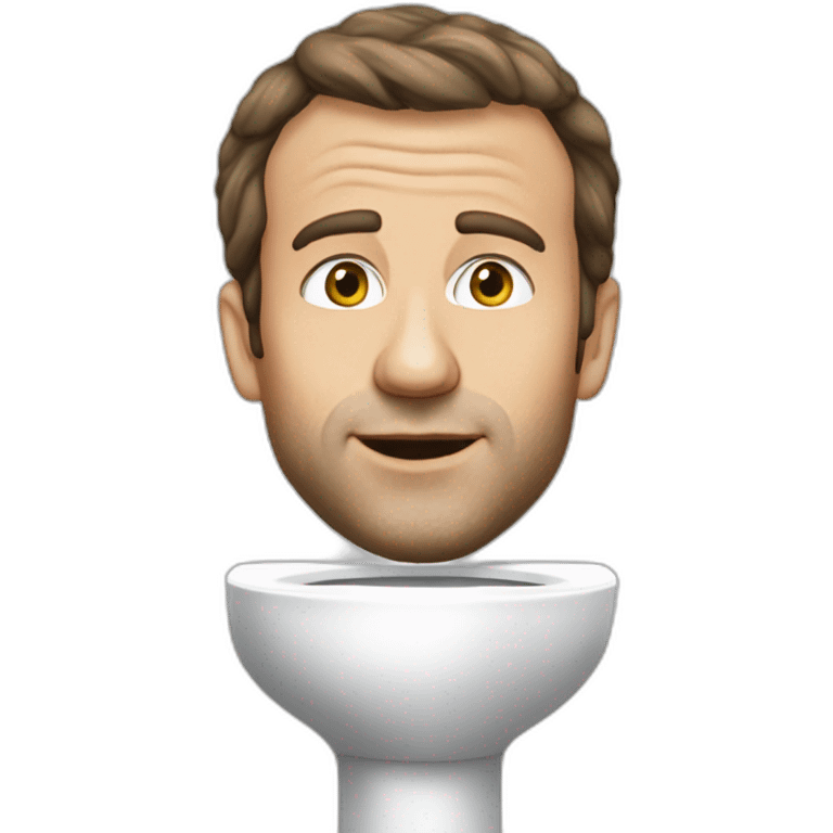 Macron au toilette emoji