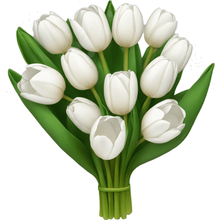 white tulip bouquet  emoji