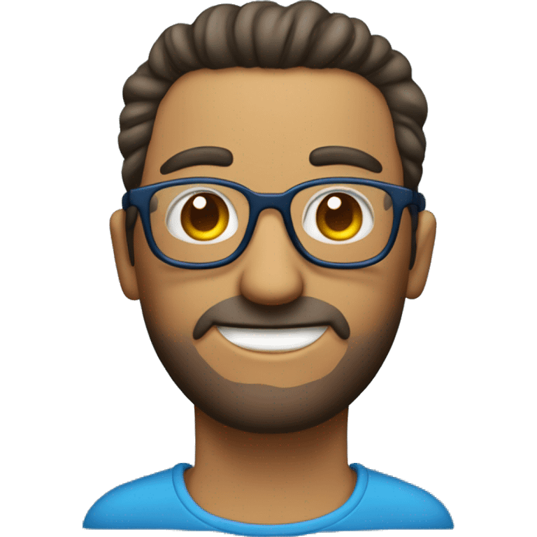 Hombre con el cabello azul y lentes de sol emoji