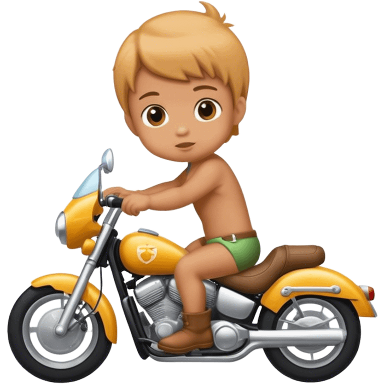 Baby riding motorcycle  emoji