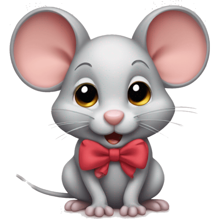 Cute mouse with a bow  emoji