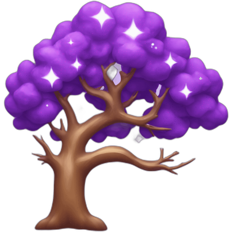 diamond purple with tree litlle stars up bear emoji