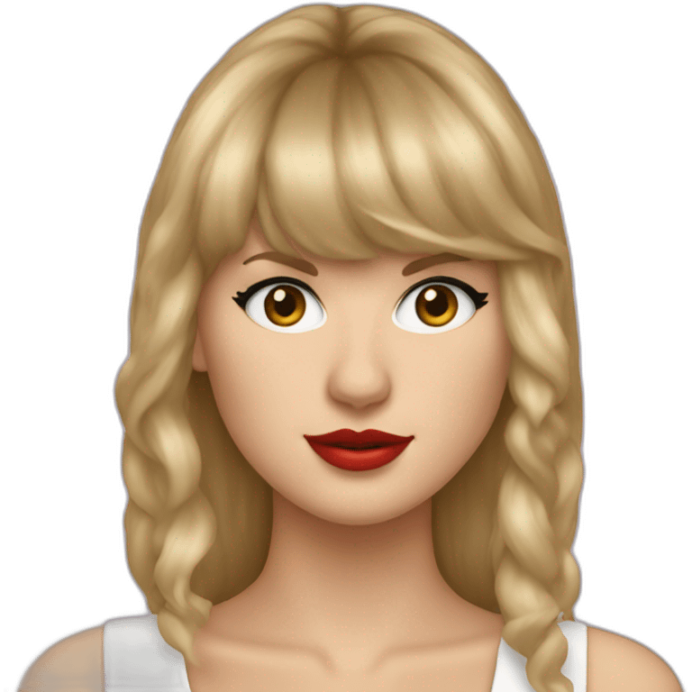 Taylor swift wearing a cloen nose emoji