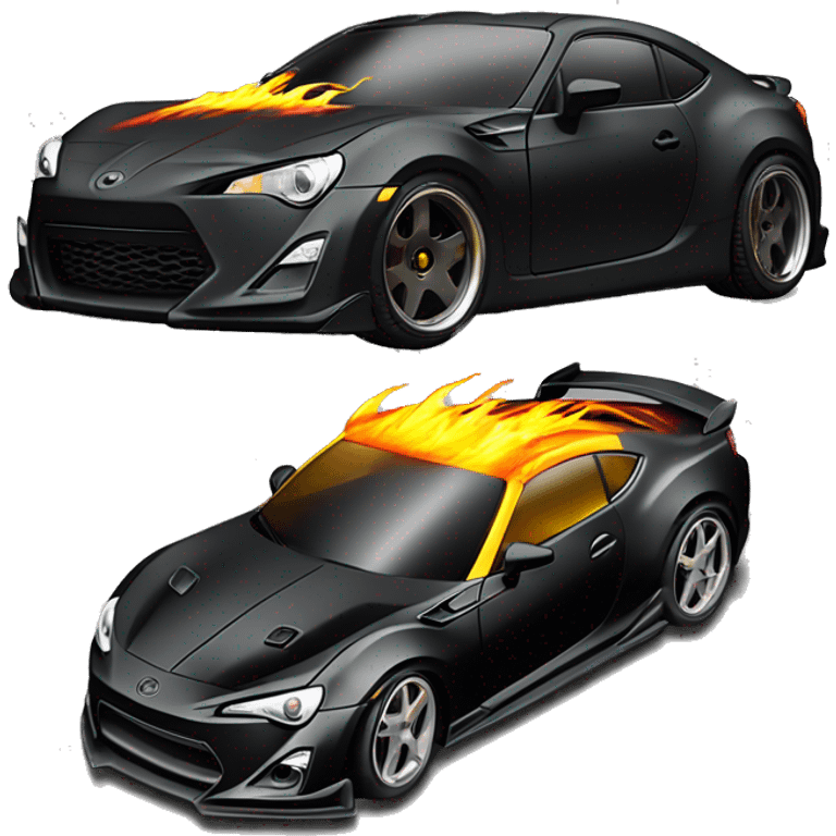 Batman’s car themed toy with body kit Scion FR-S with hot rod flames  emoji