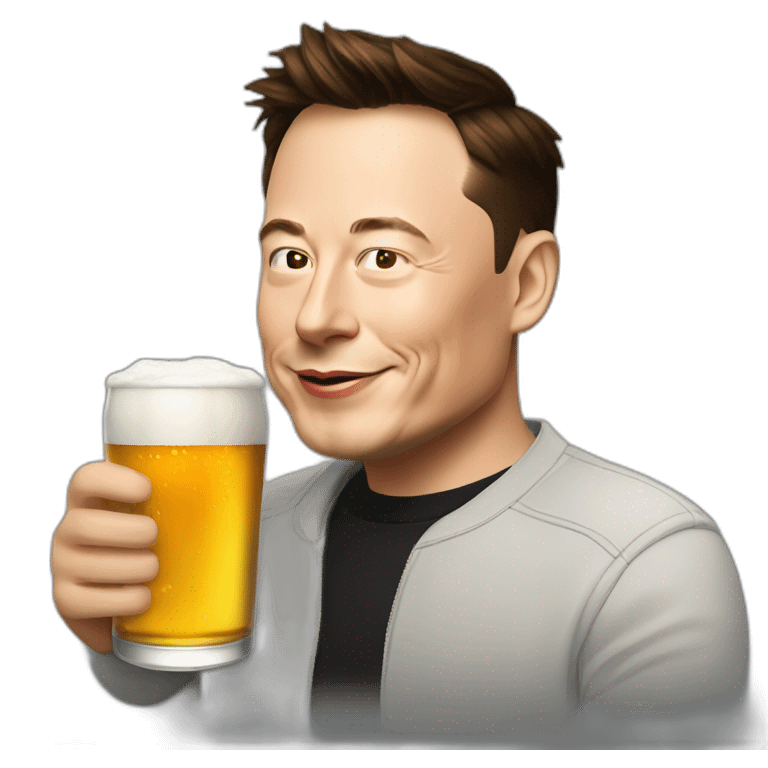 Elon musk drink beer emoji