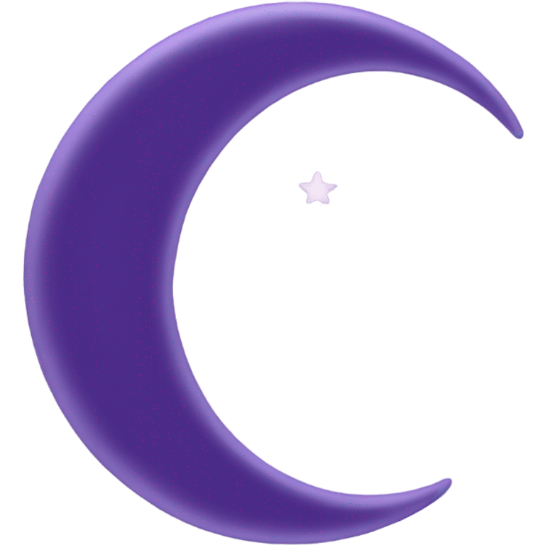 Violet crescent moon against a background of pastel purple clouds  emoji