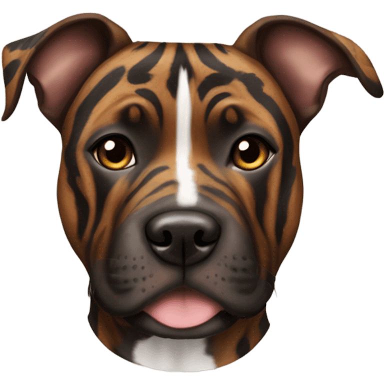 pitbull terrier dark brindle tiger stripes emoji