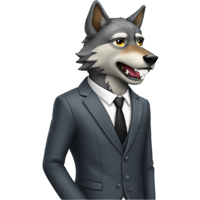 Wolf wearing a suit emoji