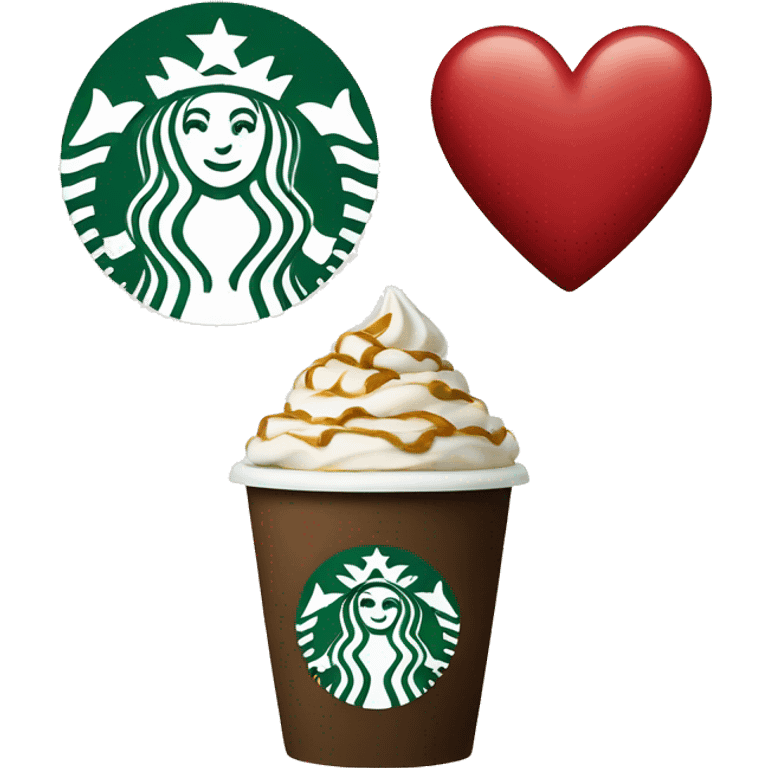 Starbucks and heart emoji