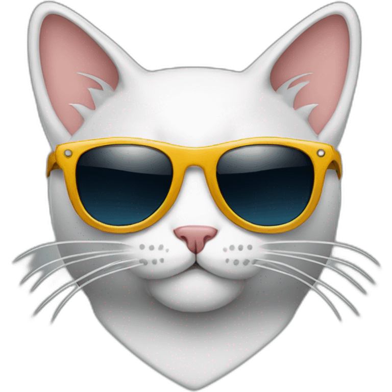 Cat with sunglasses holding a shield saying ‚TOM‘ emoji