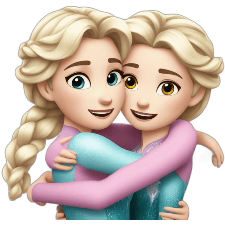 elsa hugs her sister anna emoji