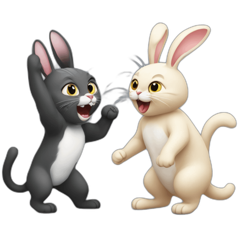 cat-fight-with-rabbit emoji