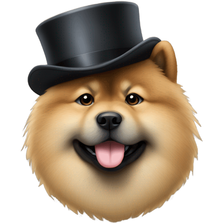 Eurasier chow with a top hat emoji